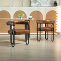 Contemporary Designed PU Fabric Upholstered Accent,Dining Chair,Barrel Side Chairs Kitchen Armchair for Living Room set of 2